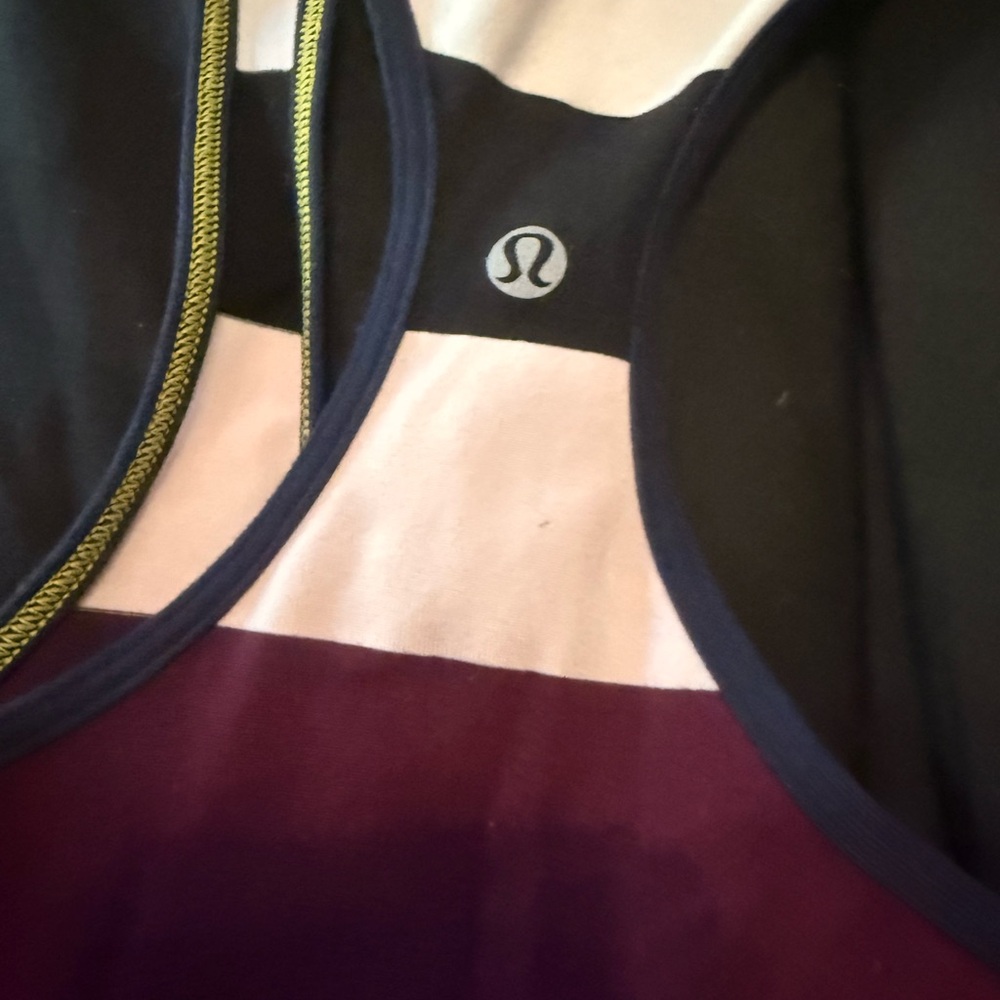 Lululemon Athletica Black and Burgundy Tank Top